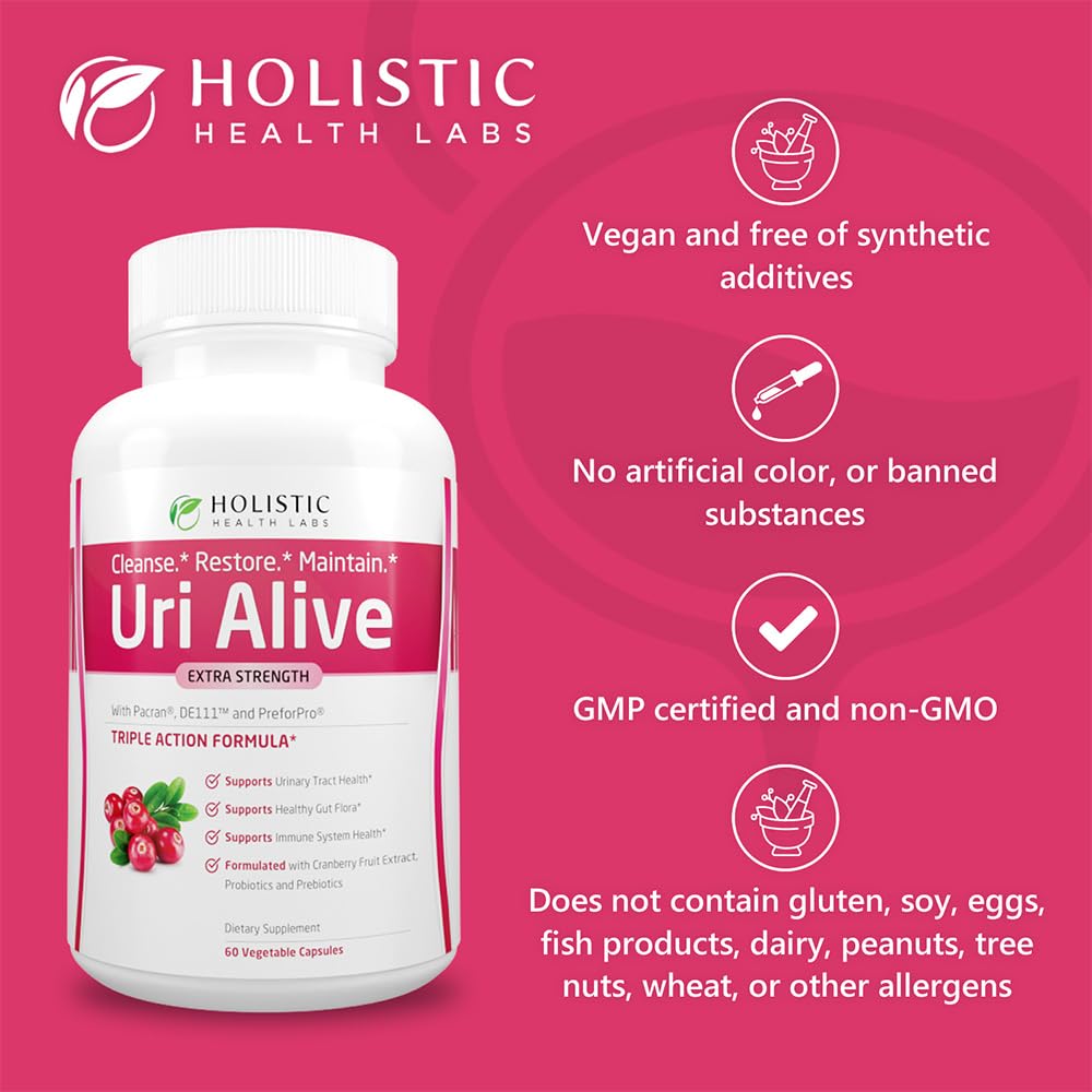 Holistic Health Labs Uri Alive Cranberry Supplement 68g packaging