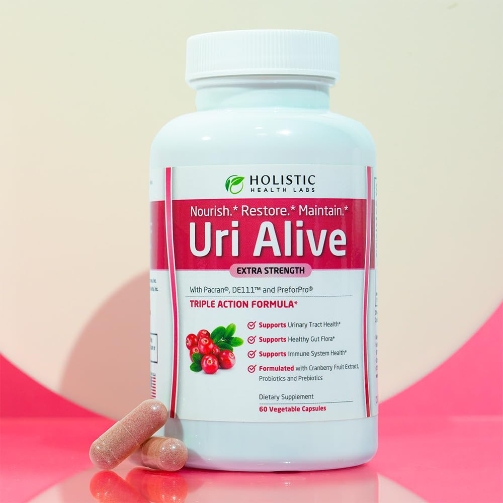 Holistic Health Labs Uri Alive Cranberry Supplement 68g side view