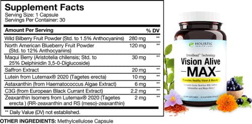 Holistic Health Labs Vision Alive Max supplement capsule