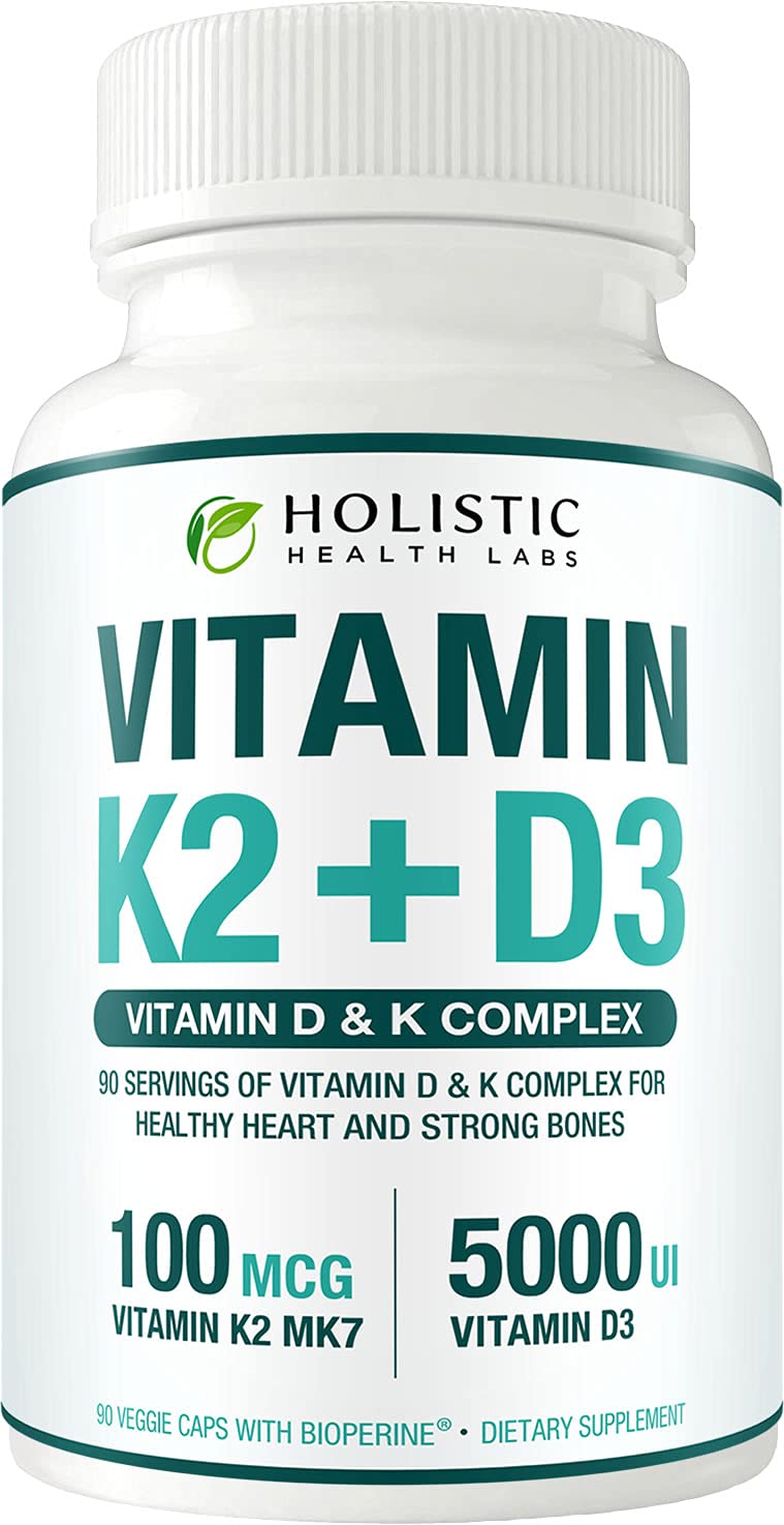 Holistic Health Labs Vitamin D3 & K2 Combination supplement capsule close-up