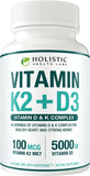 Holistic Health Labs Vitamin D3 & K2 Combination supplement capsule close-up