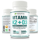 Holistic Health Labs Vitamin D3 & K2 Combination supplement front view