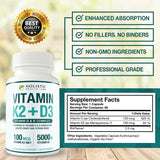 Holistic Health Labs Vitamin D3 & K2 Combination supplement ingredients list