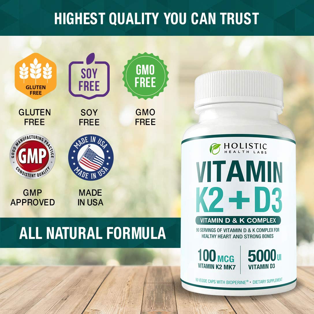 Holistic Health Labs Vitamin D3 & K2 Combination supplement lifestyle scene