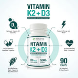 Holistic Health Labs Vitamin D3 & K2 Combination supplement side view