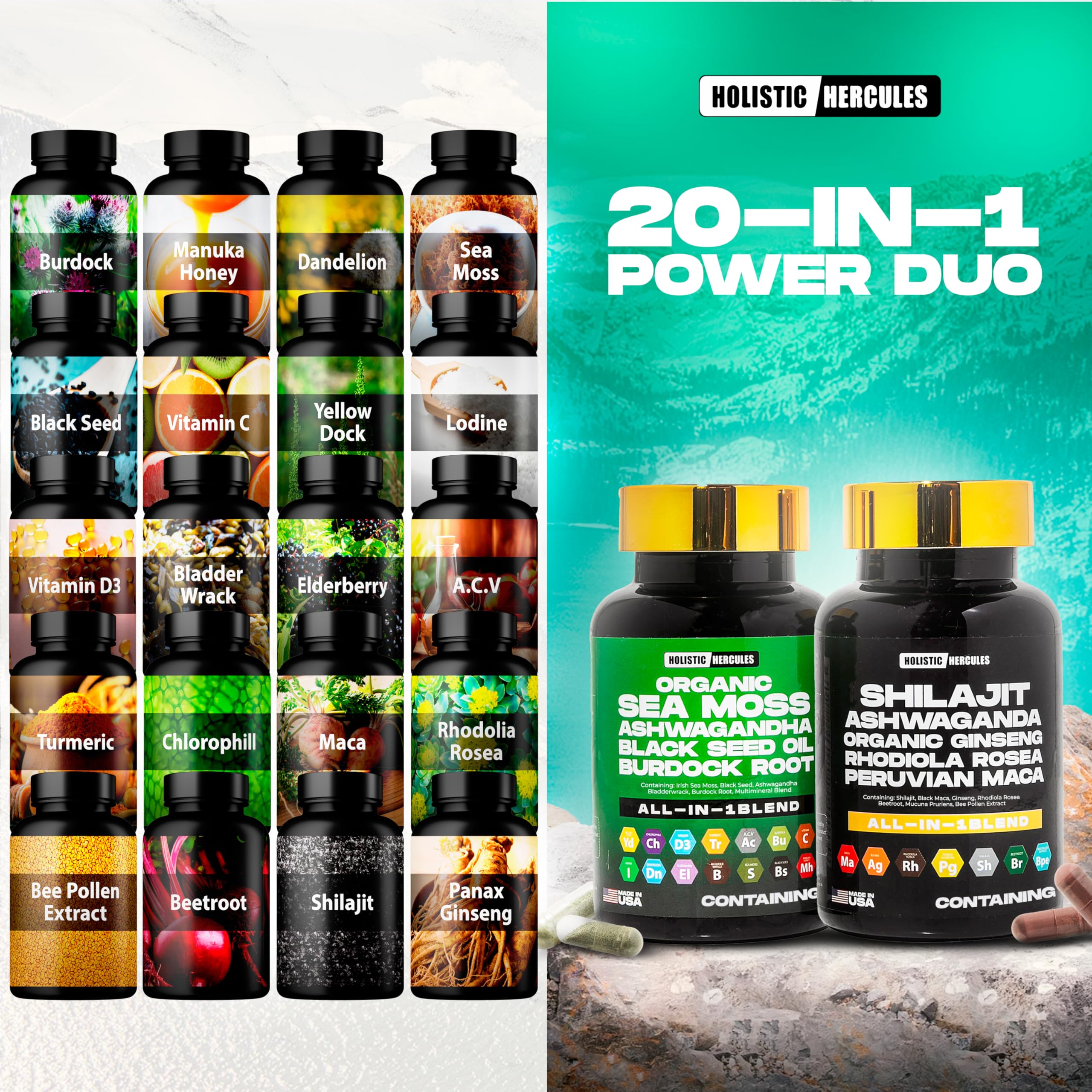 Holistic Hercules Elixir Bundle 160g side view
