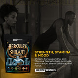 Holistic Hercules Shilajit Gummies back view with ingredients