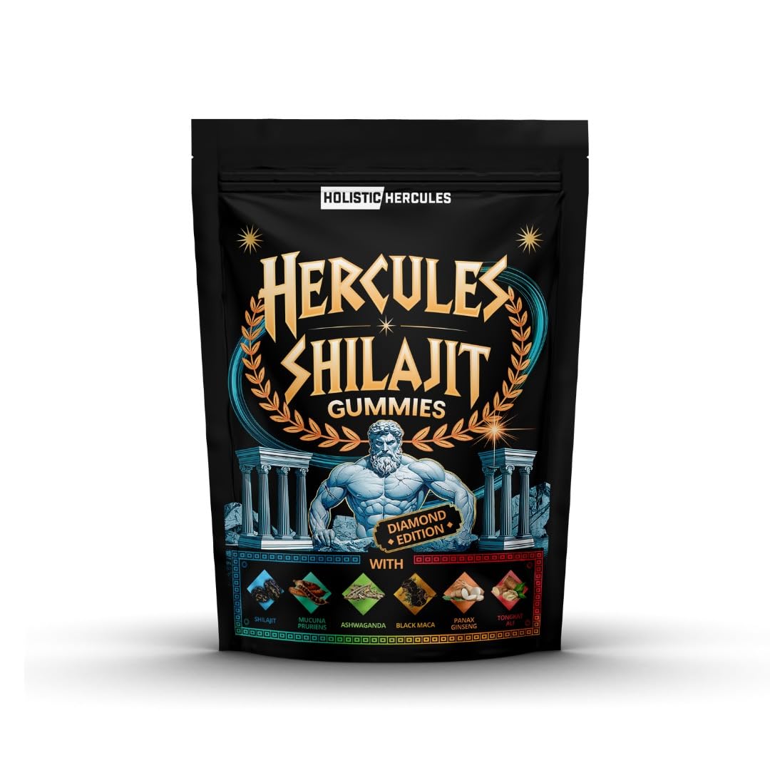 Holistic Hercules Shilajit Gummies front view packaging