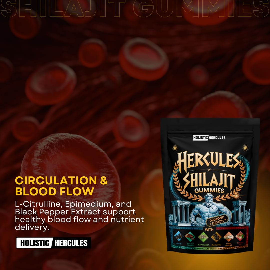 Holistic Hercules Shilajit Gummies opened package with gummies