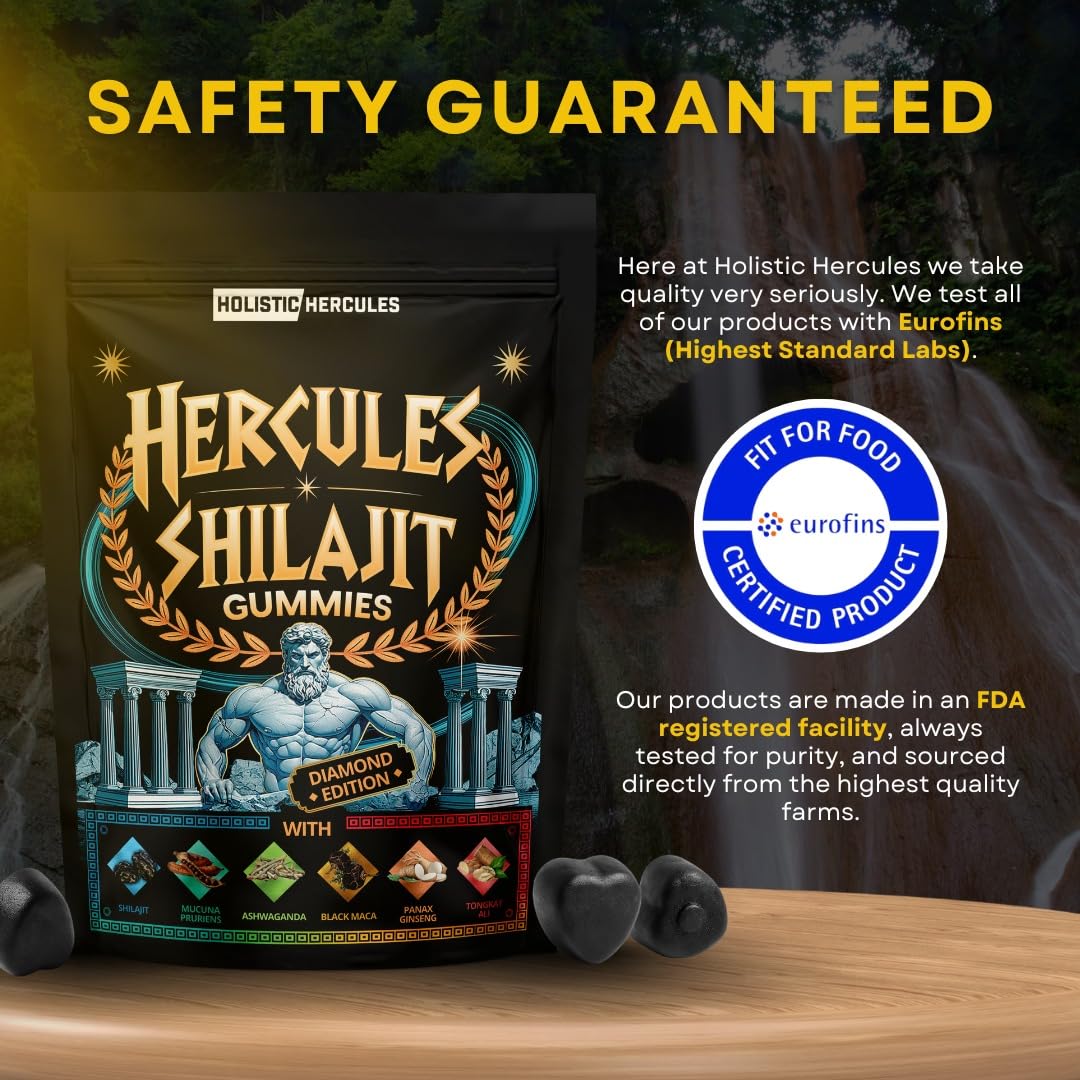 Holistic Hercules Shilajit Gummies side view packaging