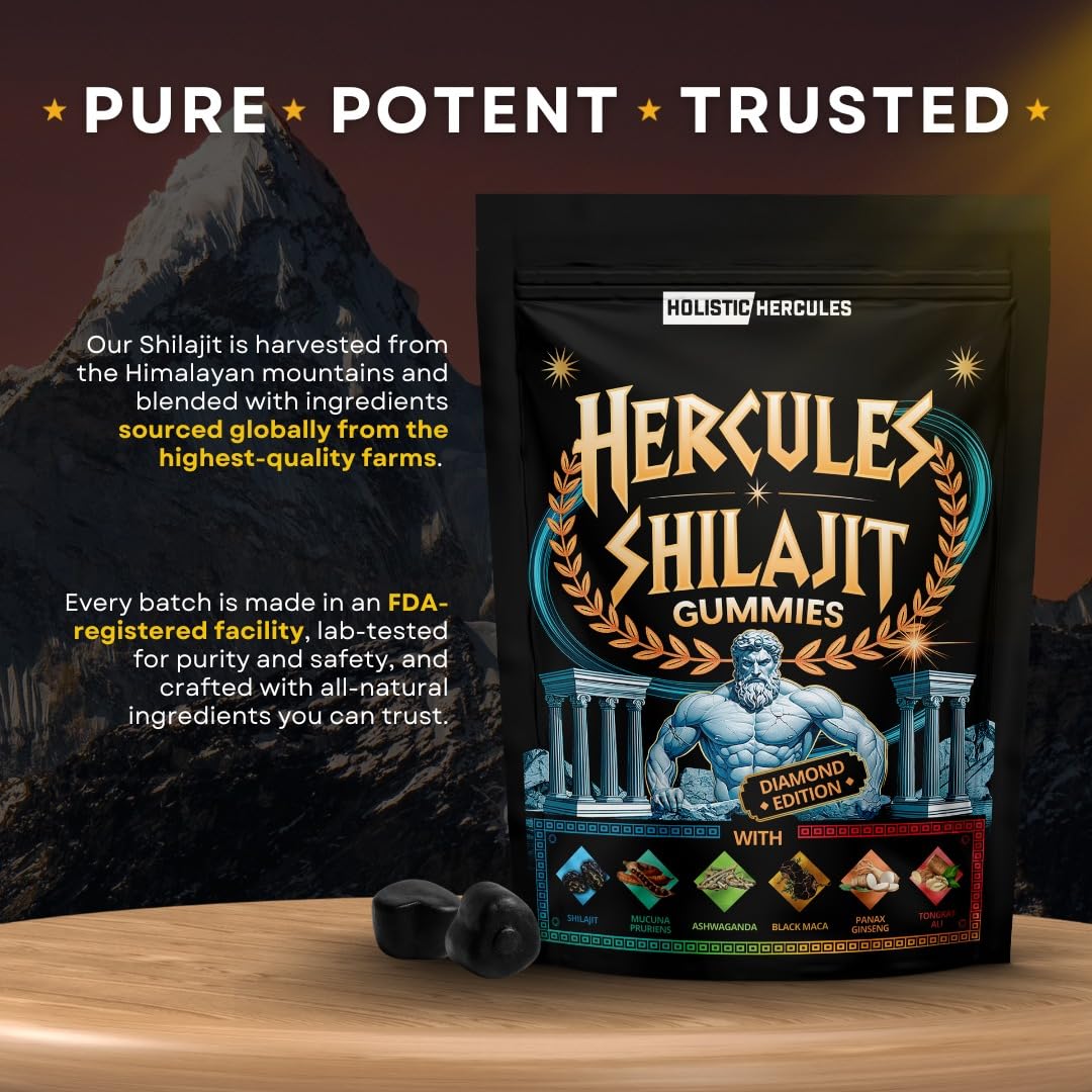 Holistic Hercules Shilajit Gummies with natural botanicals