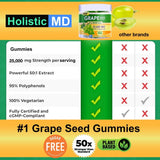 Holistic MD Grape Seed Extract Gummies in a bowl