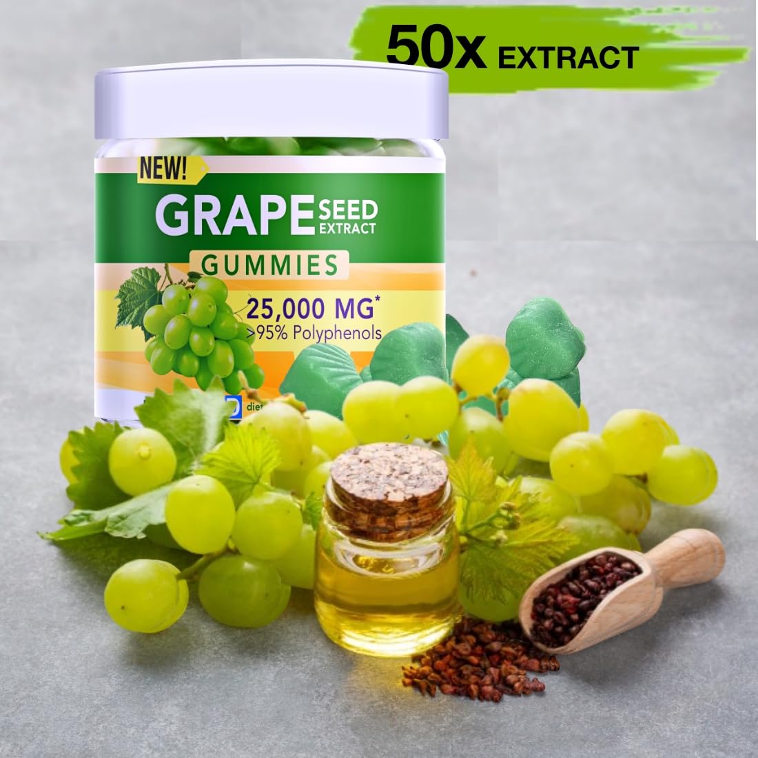 Holistic MD Grape Seed Extract Gummies nutritional information