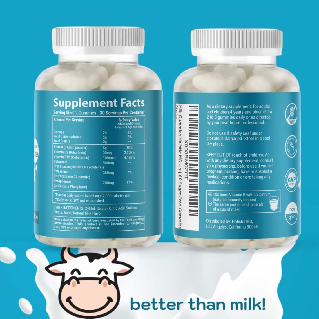 Holistic MD Grass Fed Colostrum Protein Gummies with fruits