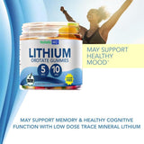 Holistic MD Lithium Orotate Gummies lemon flavour close-up