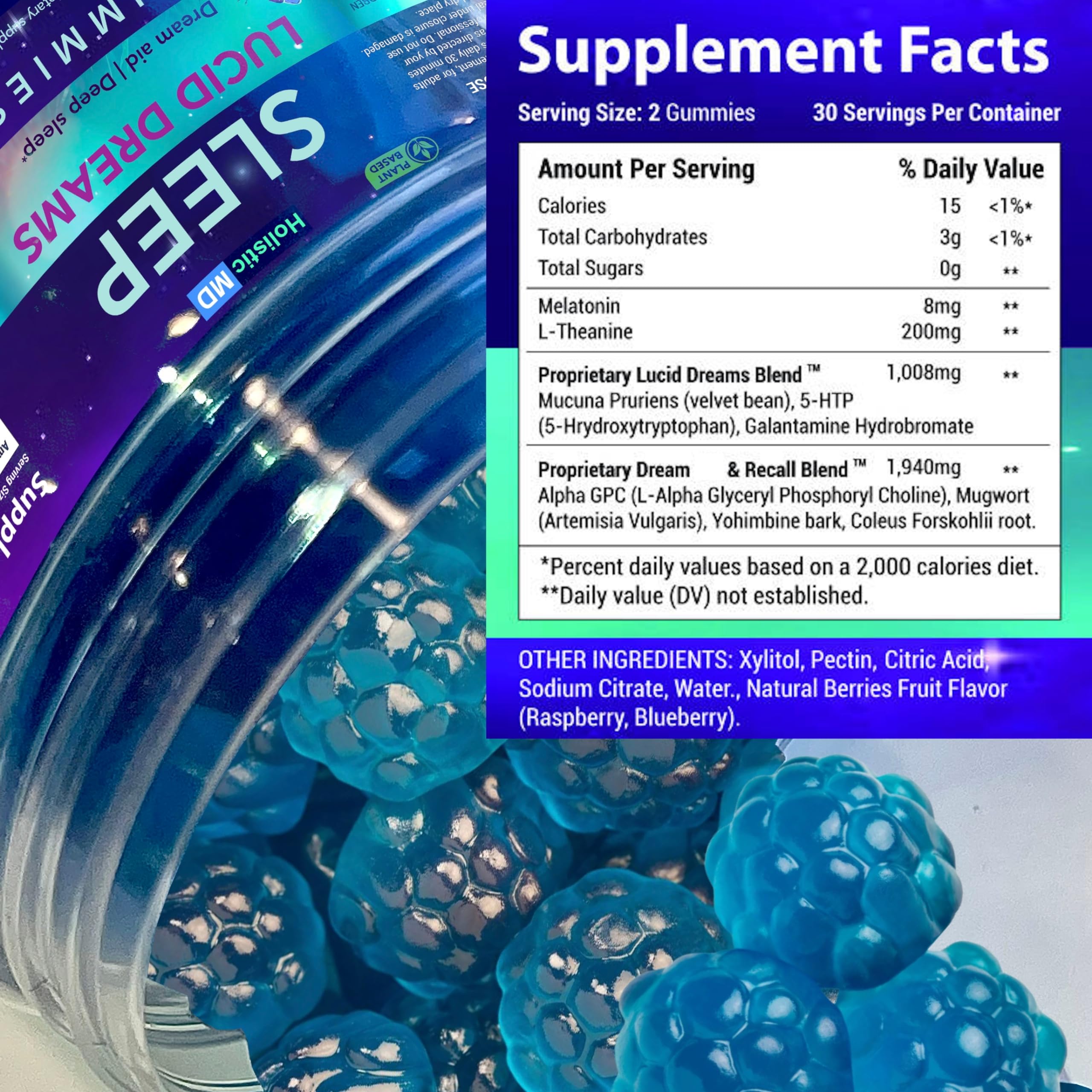 Holistic MD Lucid Dreams Sleep Gummies nutritional information