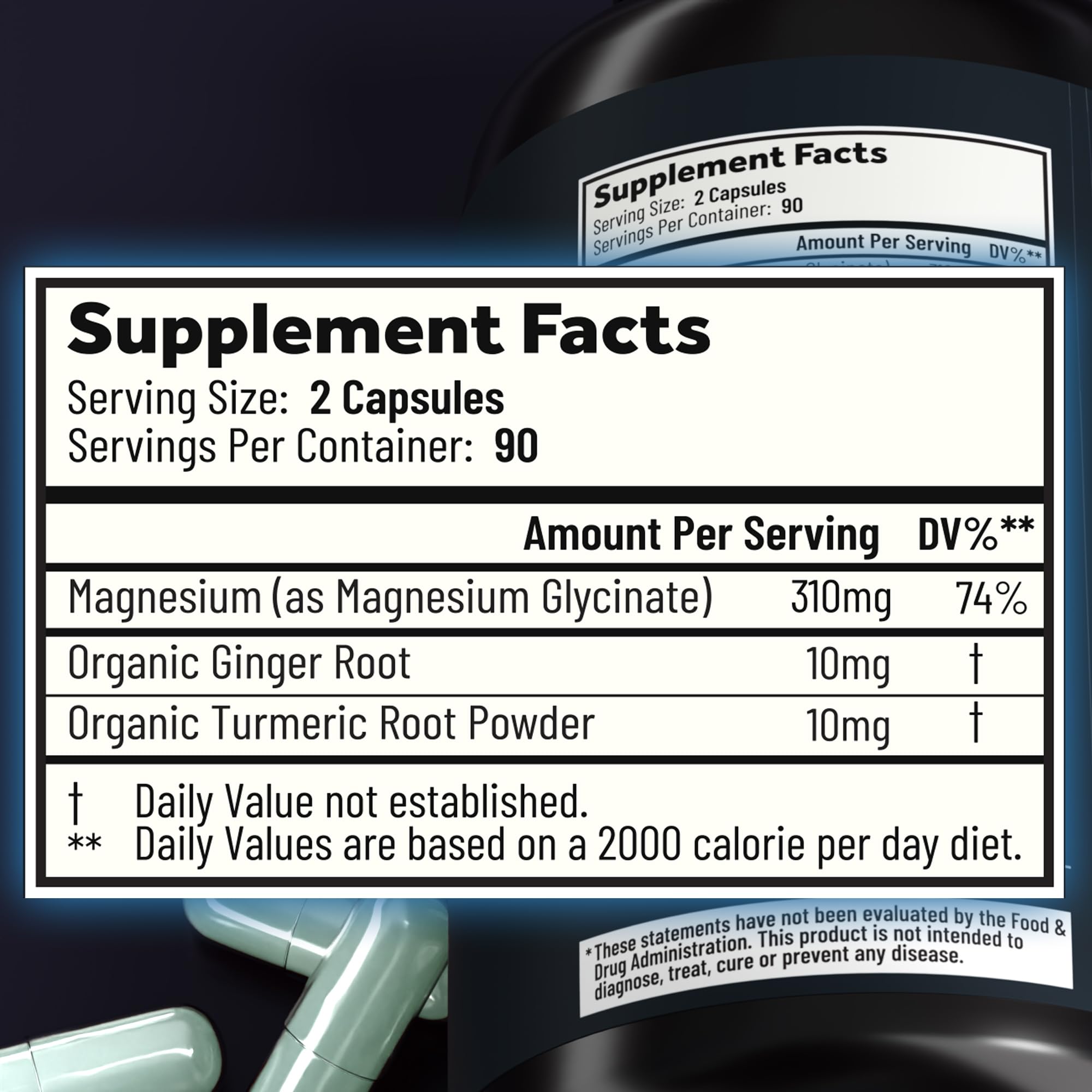Holistic Method Magnesium Glycinate capsules close-up