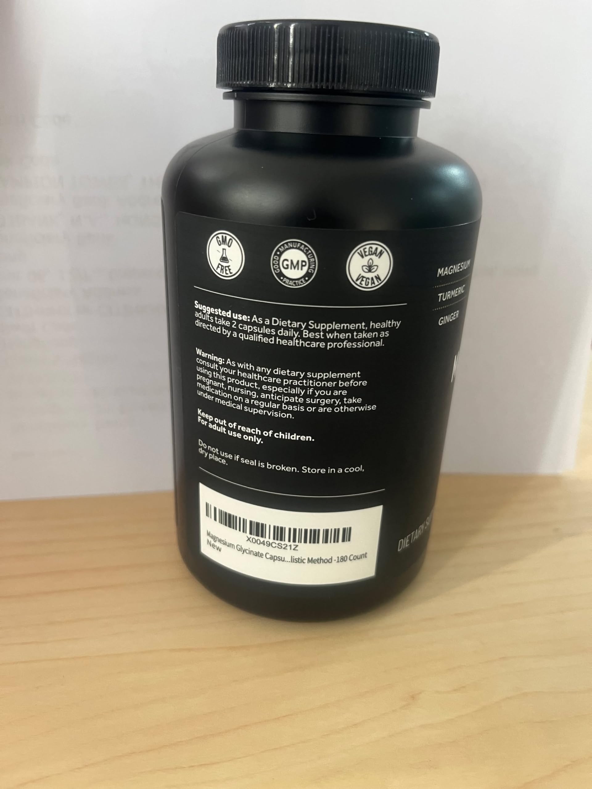 Holistic Method Magnesium Glycinate packaging dimensions