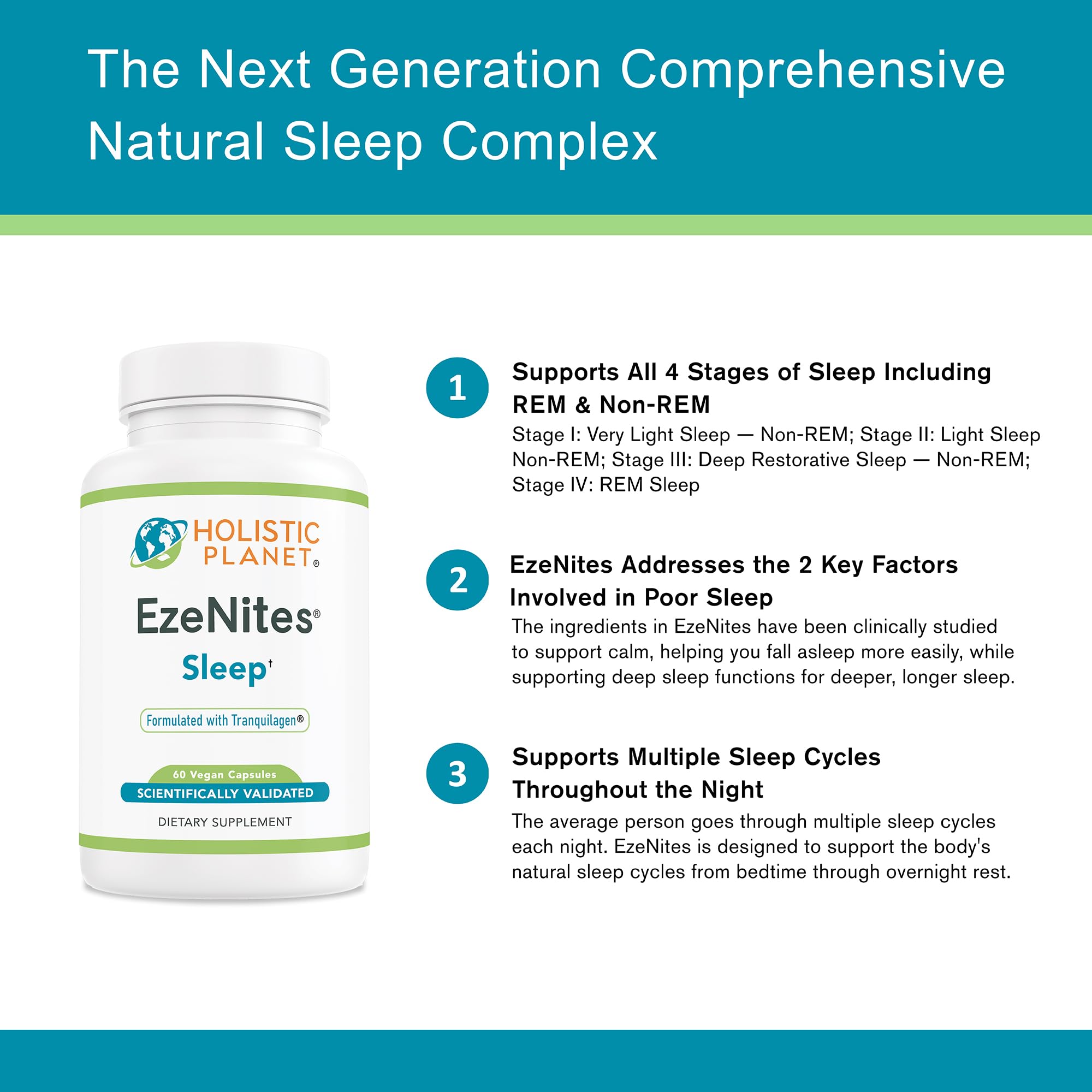 Holistic Planet EzeNites Natural Sleep Aid capsule close-up