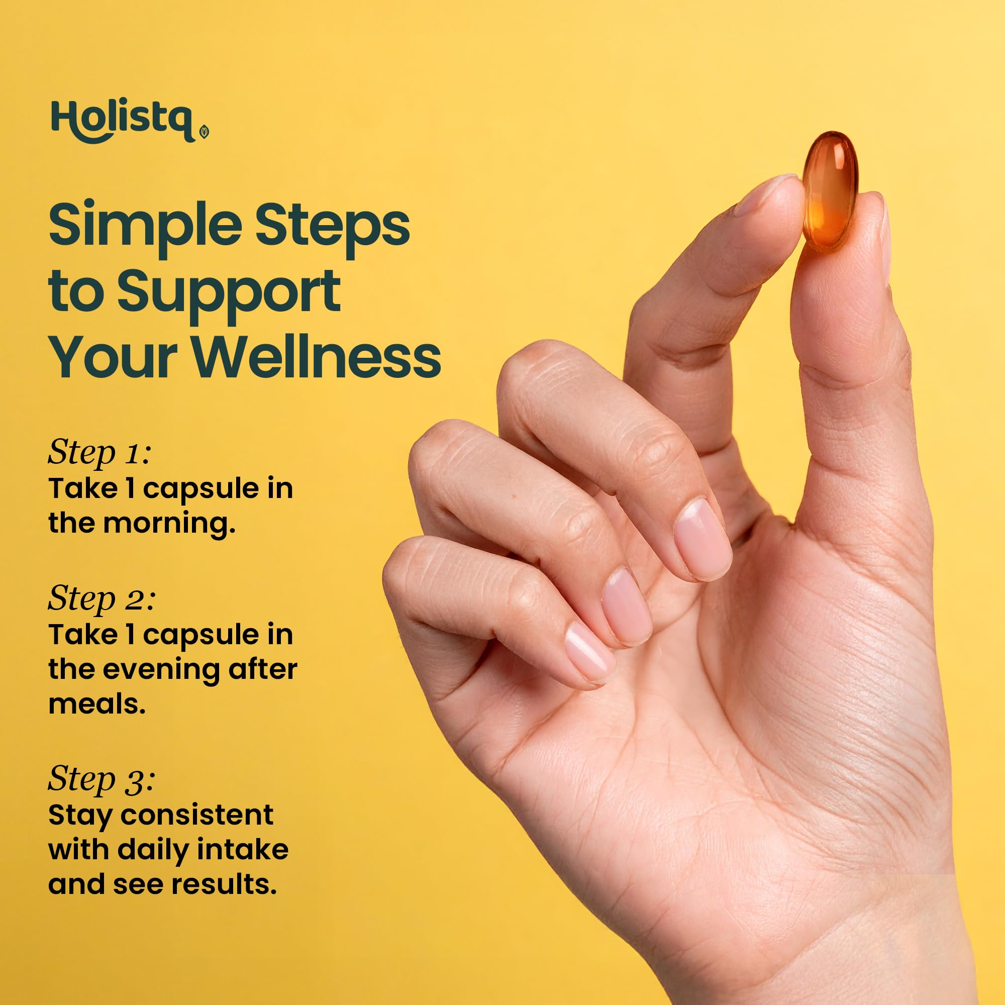 HOLISTQ Black Seed Oil Capsules 240g on a wooden table
