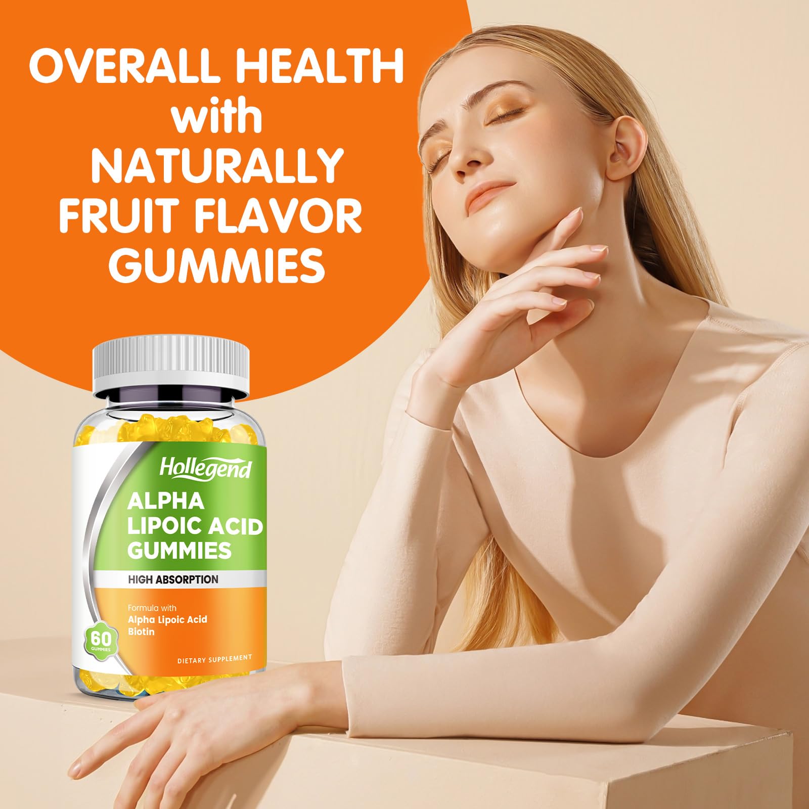 HOLLEGEND Alpha Lipoic Acid Gummies 1000mg with other supplements
