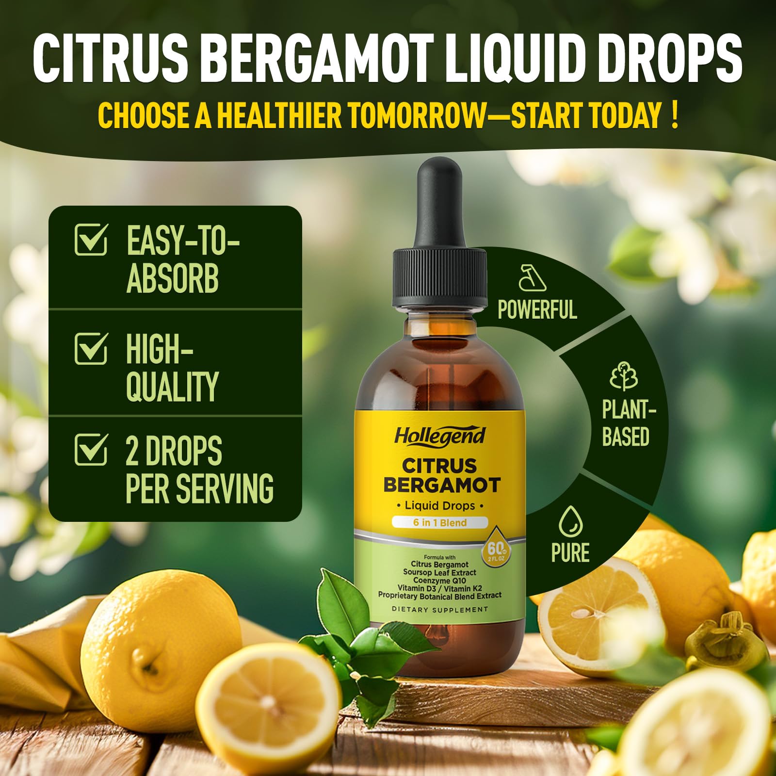 HOLLEGEND Citrus Bergamot 6-In-1 Supplement lifestyle scene