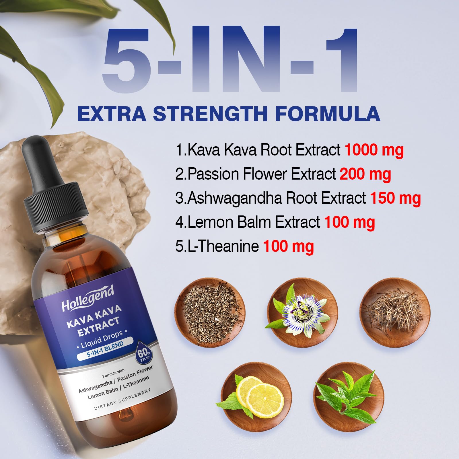 HOLLEGEND Kava Drops ingredients list on packaging