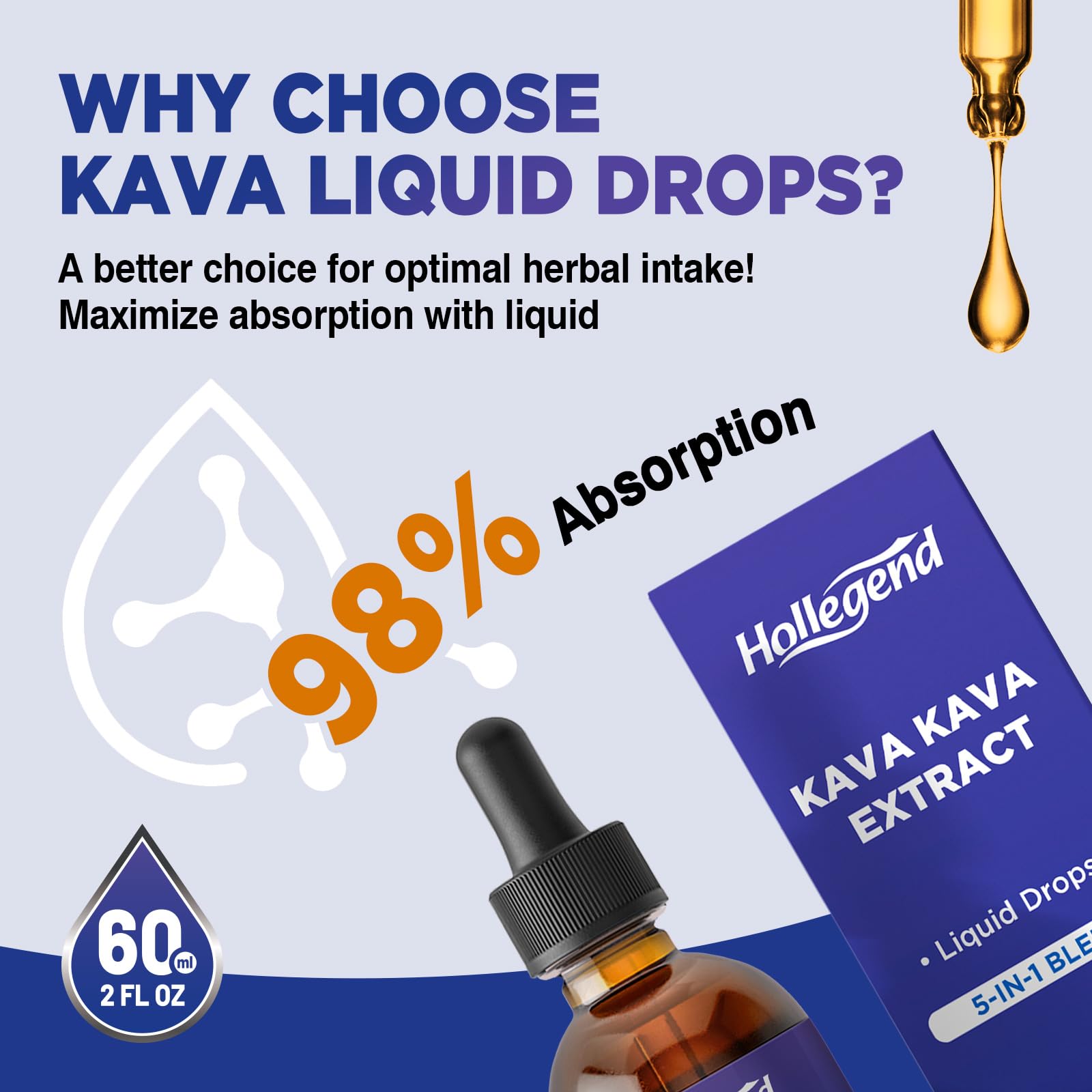HOLLEGEND Kava Drops lifestyle scene with glass