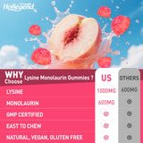 HOLLEGEND L-Lysine Monolaurin Gummies bottle side view