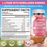 HOLLEGEND L-Lysine Monolaurin Gummies peach flavour close-up