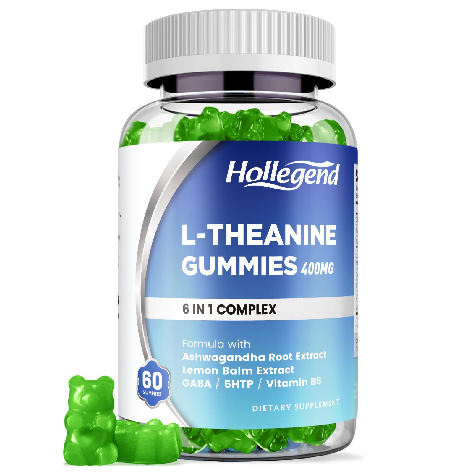 HOLLEGEND L-Theanine Gummies bottle front view