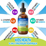 HOLLEGEND Liquid Calcium Magnesium Zinc Drops back label showing ingredients