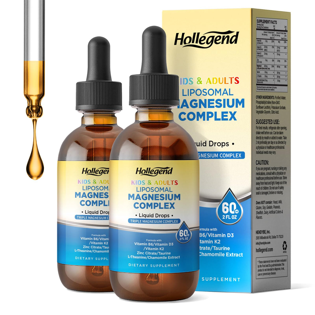 HOLLEGEND Magnesium Complex Liquid Drops 400mg front view