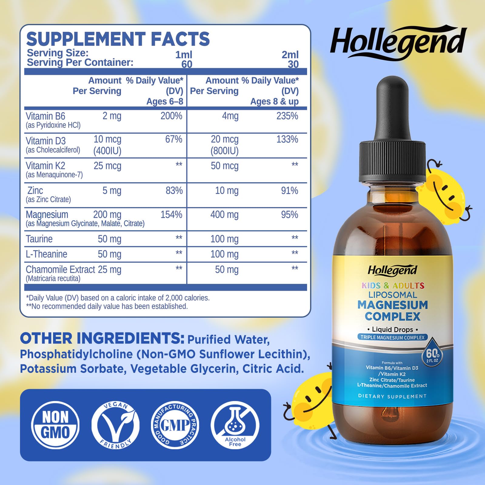 HOLLEGEND Magnesium Complex Liquid Drops packaging