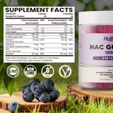 HOLLEGEND NAC Gummies packaging with nutritional information