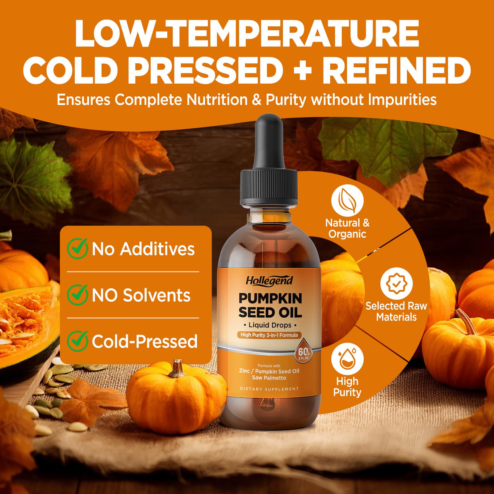 HOLLEGEND Pumpkin Seed Oil with Saw Palmetto 1000mg lifestyle scene