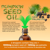 HOLLEGEND Pumpkin Seed Oil with Saw Palmetto 1000mg side view