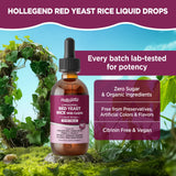HOLLEGEND Red Yeast Rice Liquid Supplement close-up of label