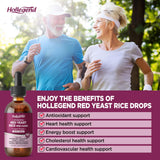HOLLEGEND Red Yeast Rice Liquid Supplement in a glass with water
