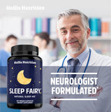 Hollis Nutrition Sleep Fairy natural sleep aid capsules on a wooden table