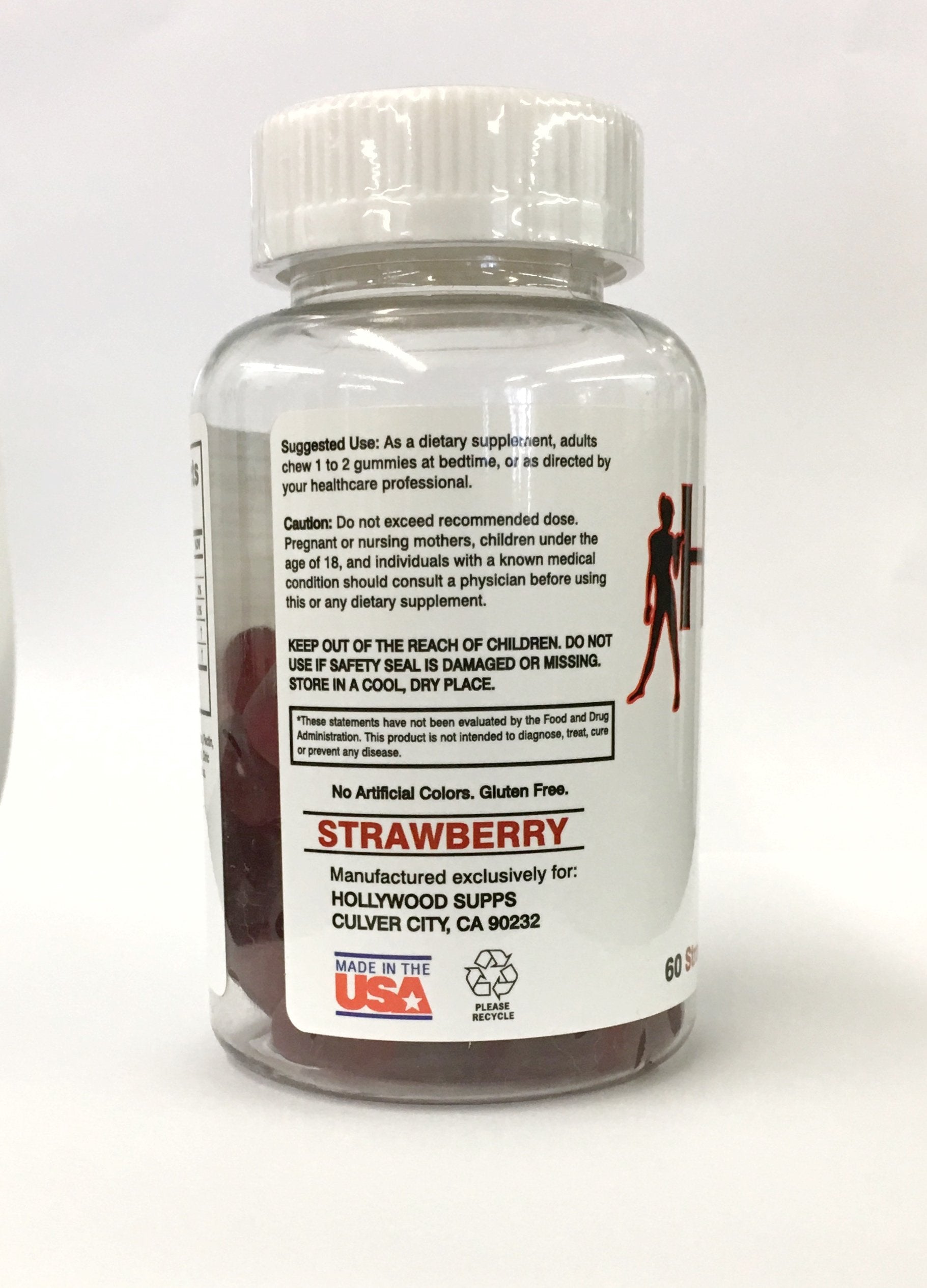 Hollywood Supps Melatonin Gummies opened pack showing gummies