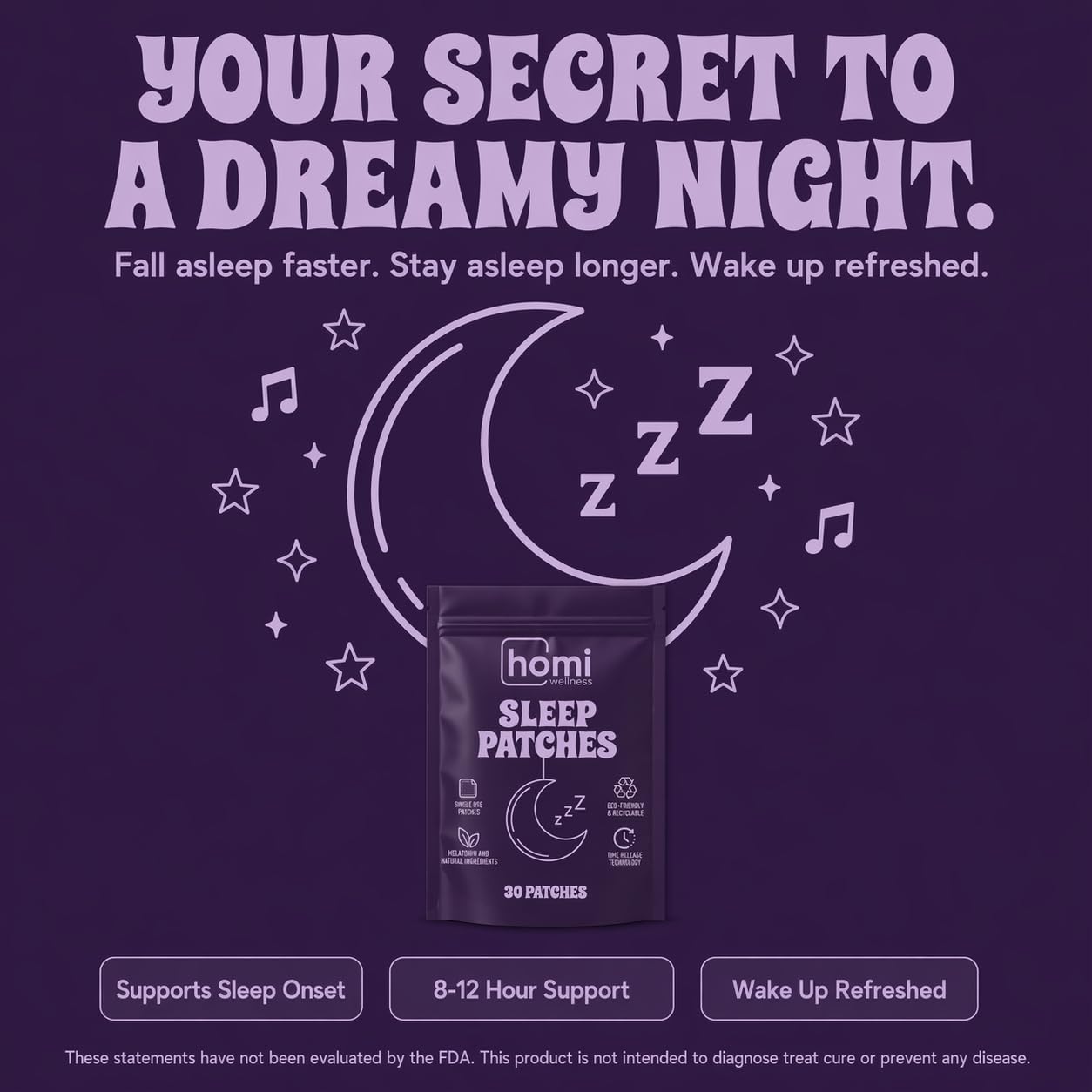Homi Wellness Sleep Patches application on skin