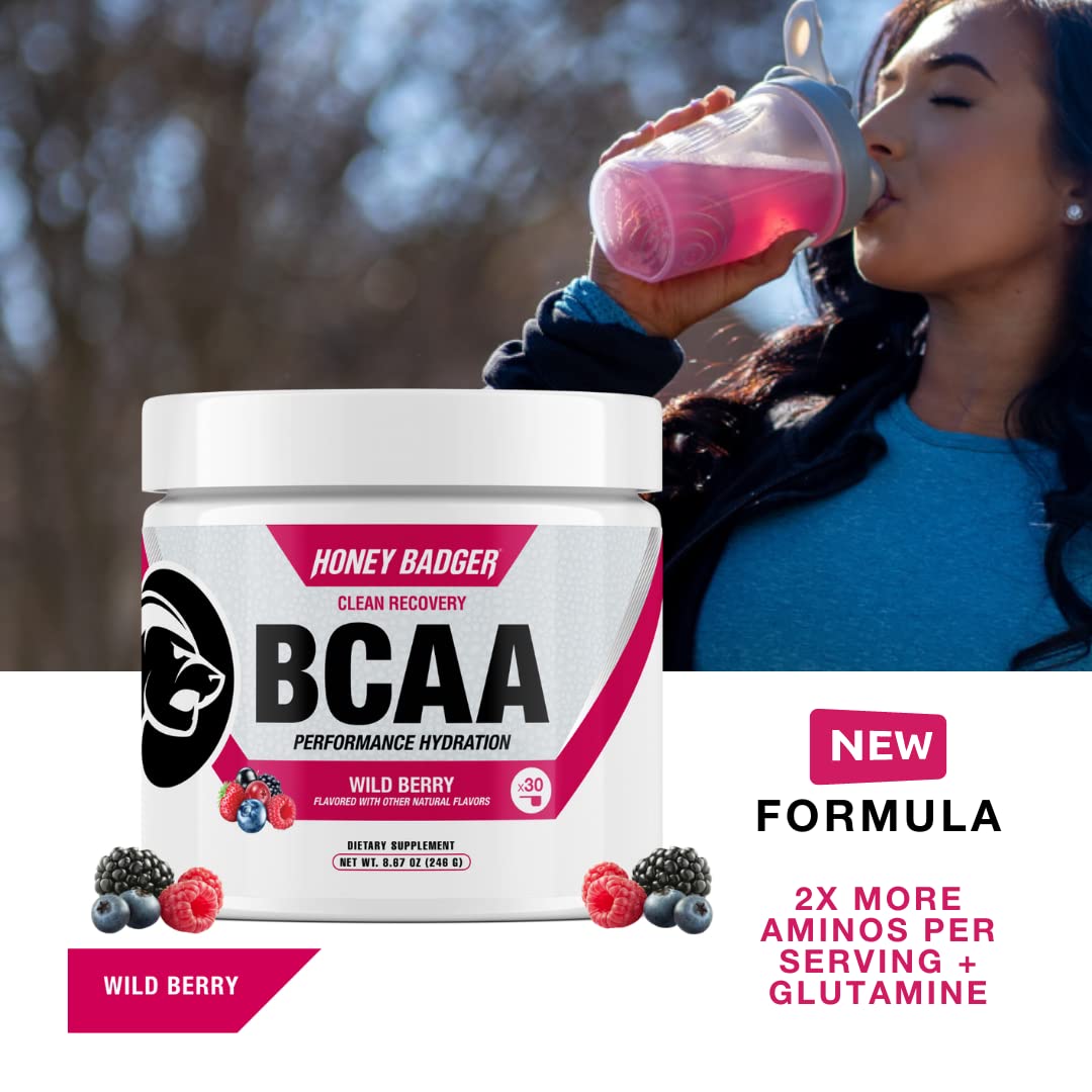 Honey Badger BCAA + EAA Powder 150g packaging
