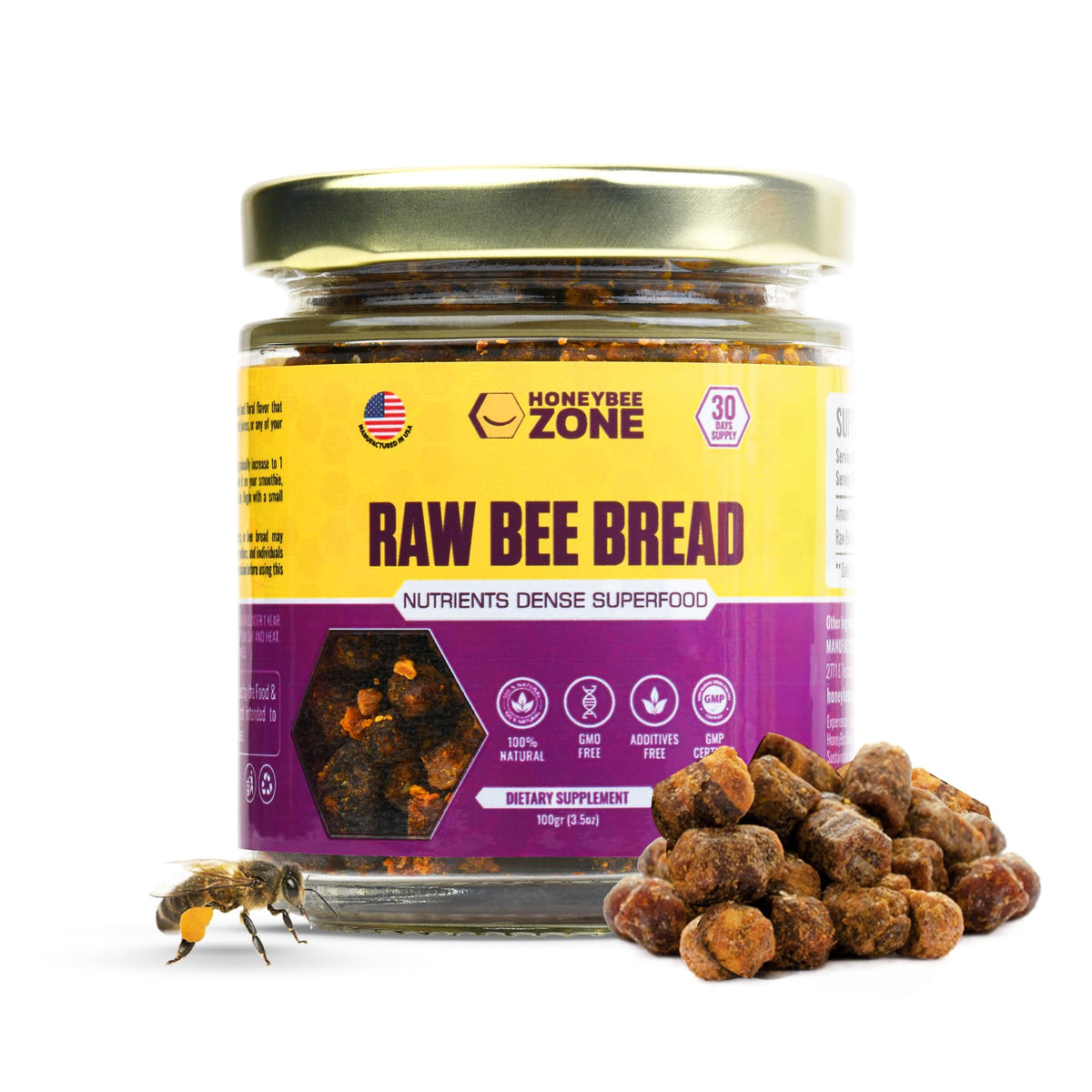 HONEYBEEZONE Bee Bread Granules 99g front view
