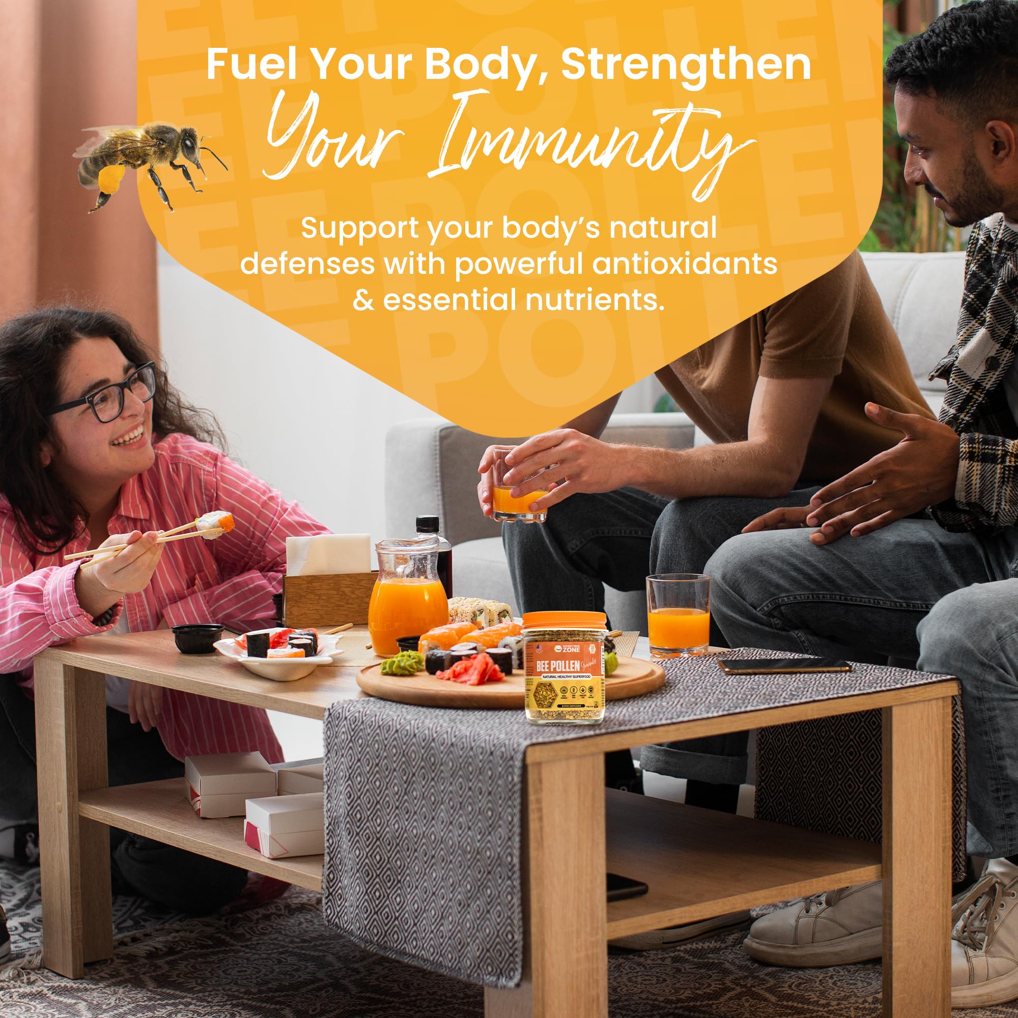 HONEYBEEZONE Bee Pollen Granules lifestyle scene
