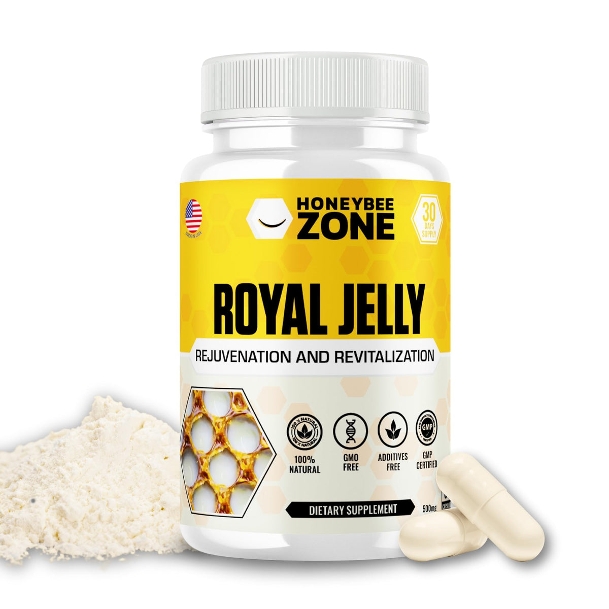 HONEYBEEZONE Royal Jelly 50g front view with packaging