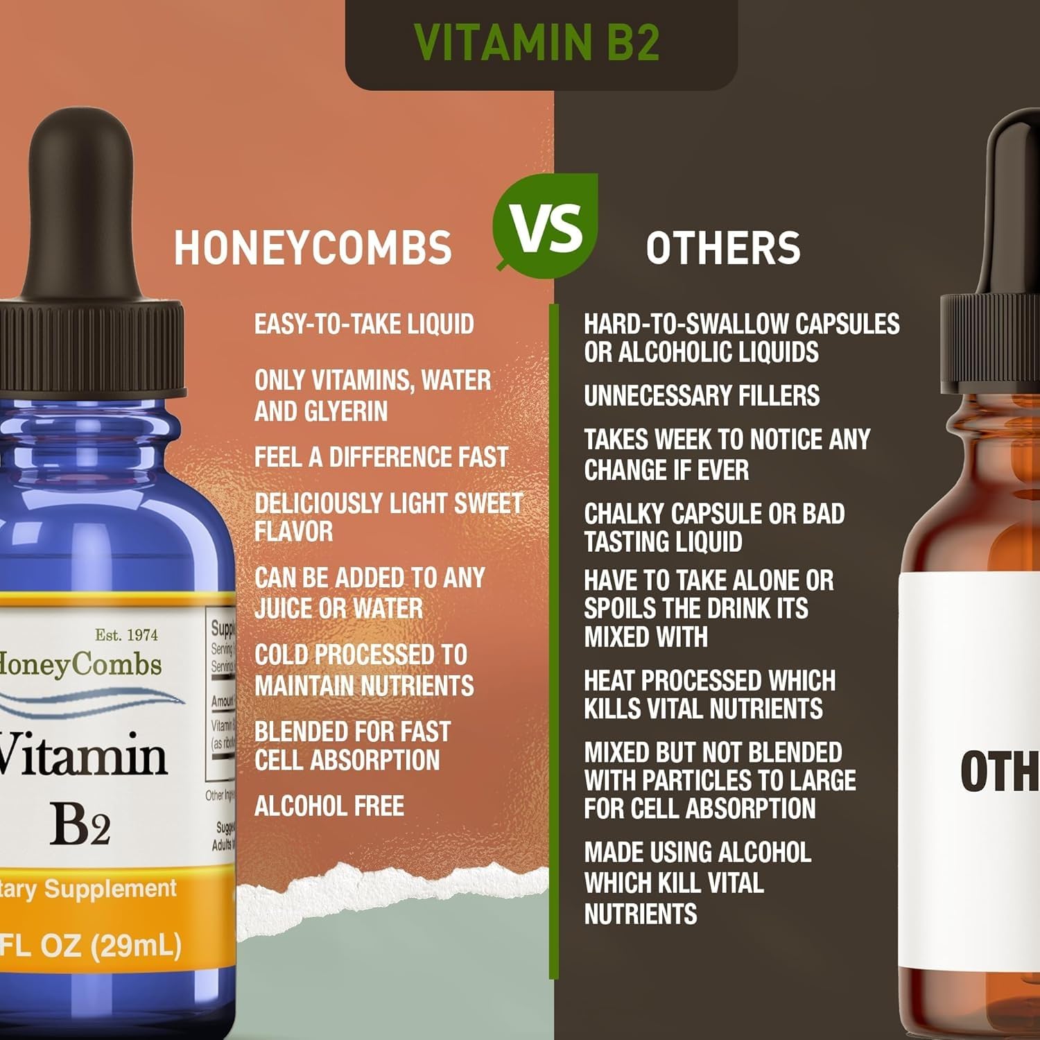 HoneyCombs Liquid Vitamin B2 Extract packaging details