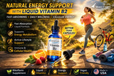 HoneyCombs Liquid Vitamin B2 Extract with a glass of water