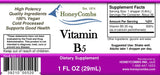 HoneyCombs Liquid Vitamin B5 Extract 50mg bottle side view