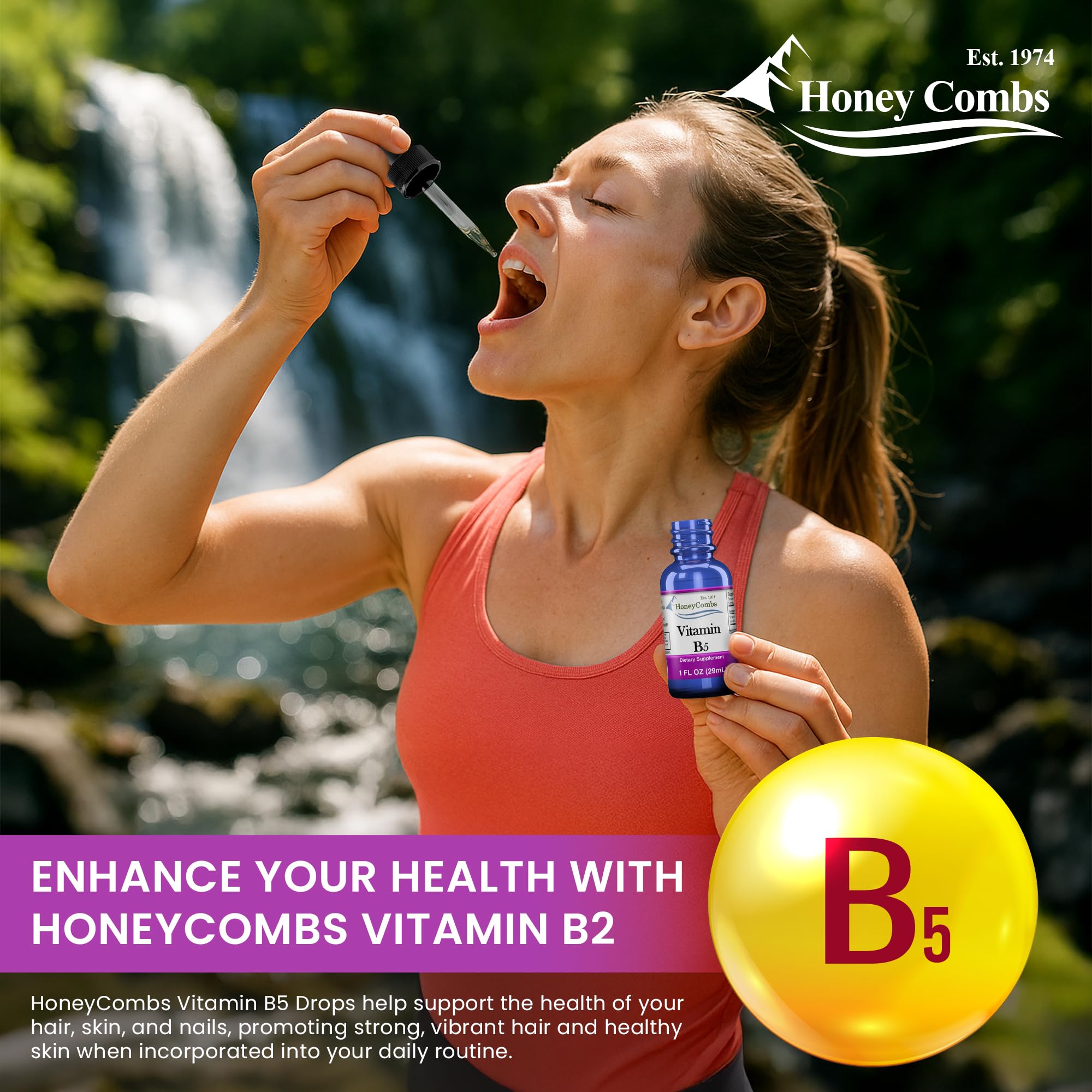 HoneyCombs Liquid Vitamin B5 Extract 50mg in a kitchen setting